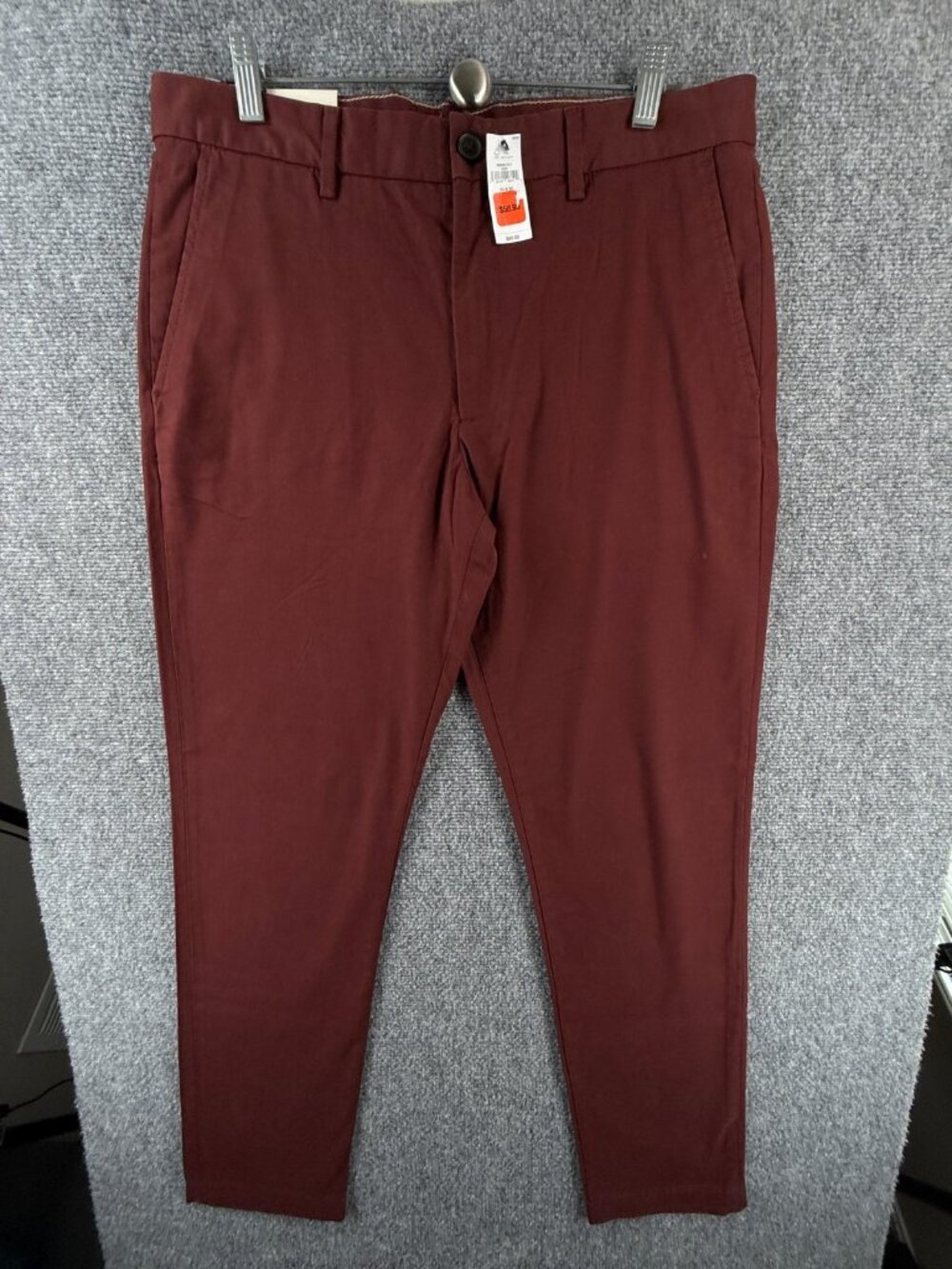 NWT Banana Republic Lived In Chino Skinny Fit Pants Men Red 33x32 Cotton Blend